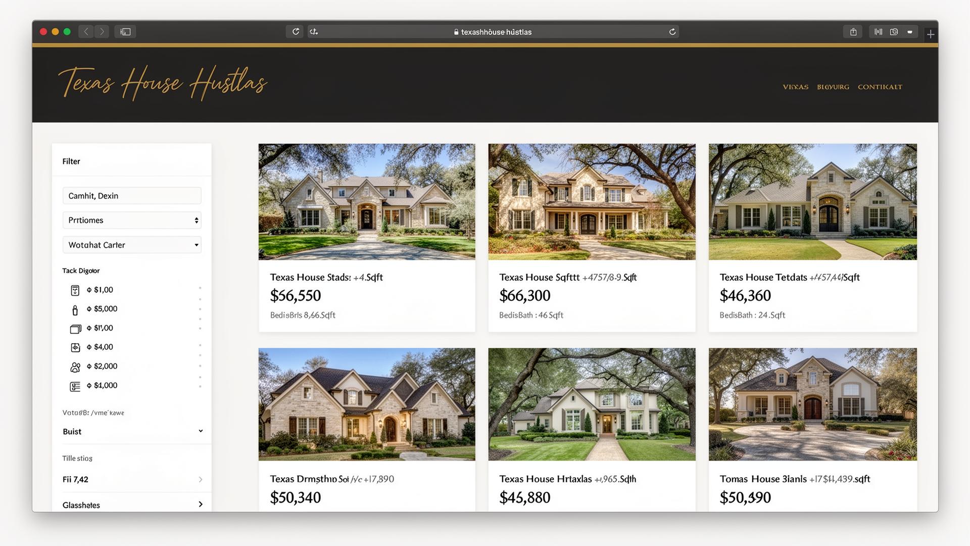 MLS / IDX property listings page mockup